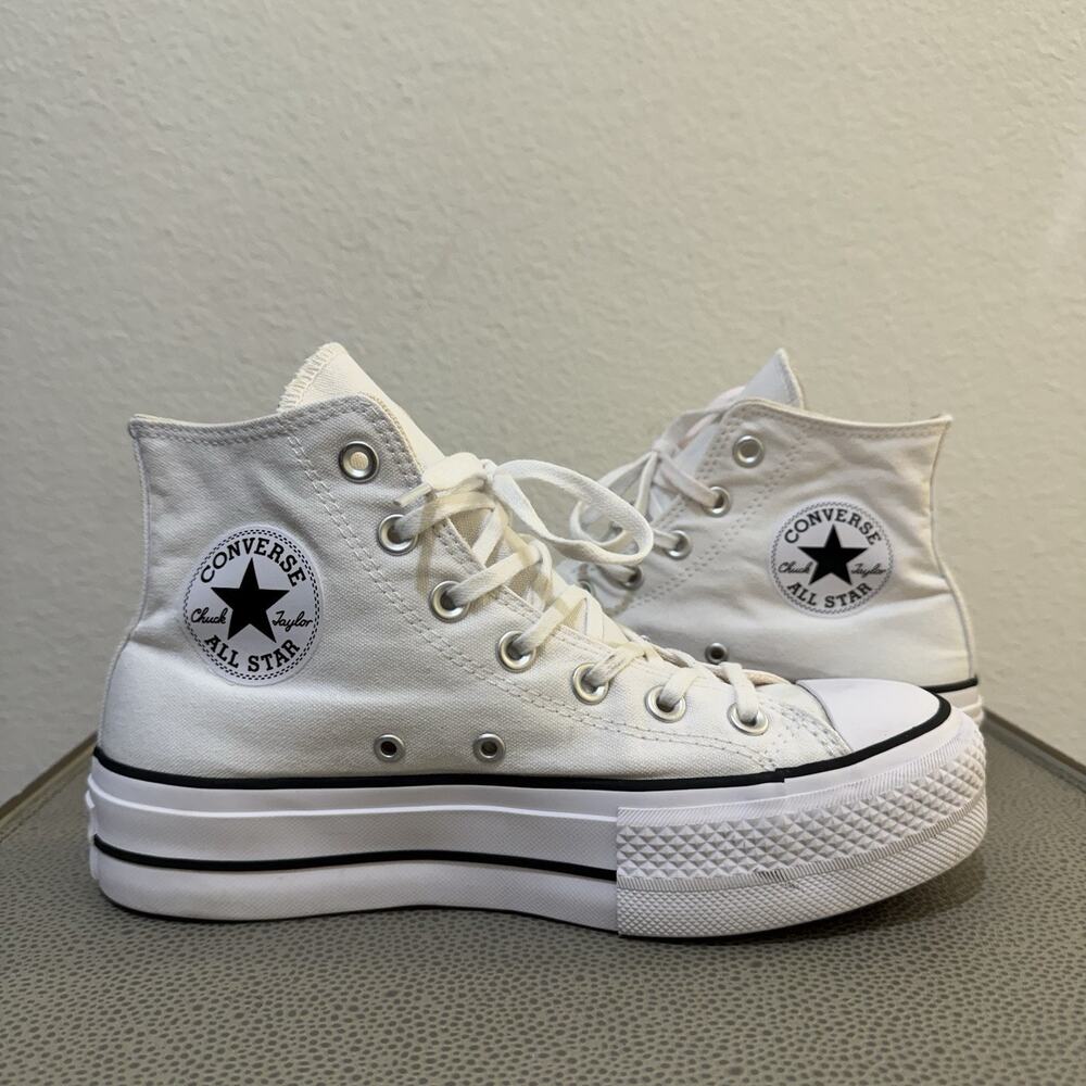 Converse Chuck Taylor All Star Lift Platform High Top Canvas Sneakers - White 7